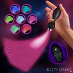 Booty Sparks Vibrating Silicone Fibre Optical Butt Plug - Black USB Rechargeable Butt Plug with Multicolour Fibre Optic Tail