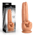 Master Series The Pleaser - Flesh 23.6 cm Double Finger Dildo - Hush Store Sydney 