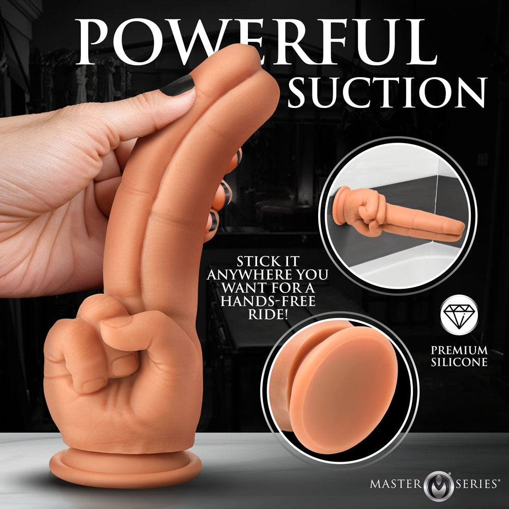 Master Series The Pleaser - Flesh 23.6 cm Double Finger Dildo - Hush Store Sydney 