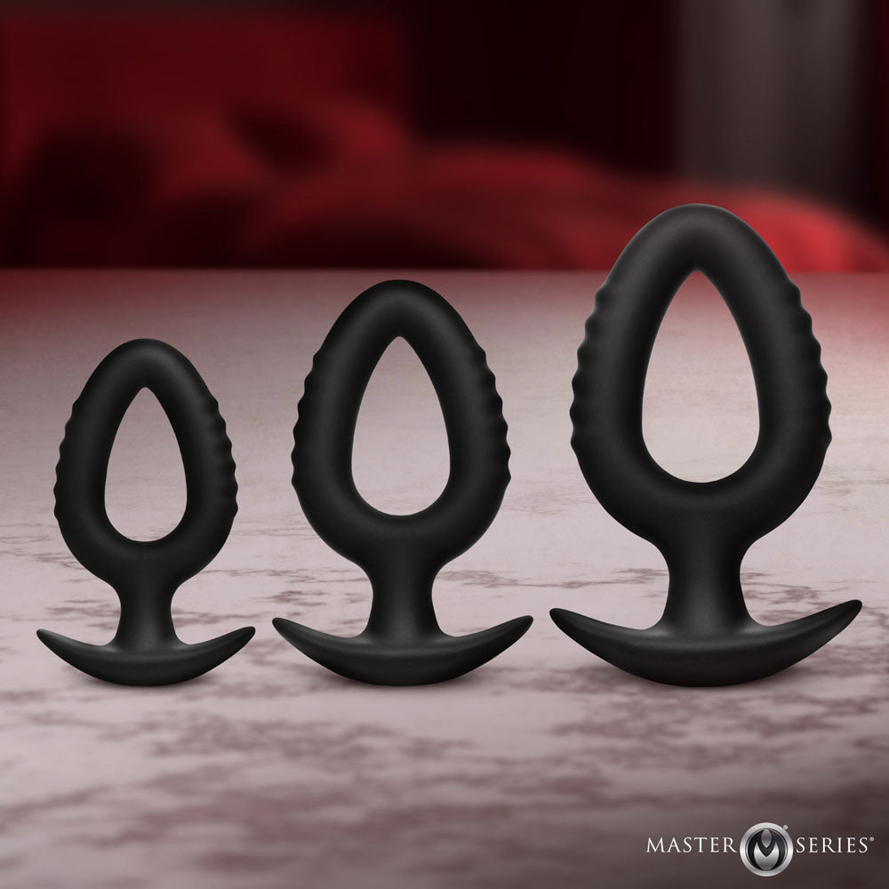 Master Series Pop Plugs - Black Anal Plug Trainer Set - Set of 3 Sizes - Hush Store Sydney 