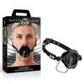 Master Series Plugged - Black Lips Silicone Feeding Mouth Gag