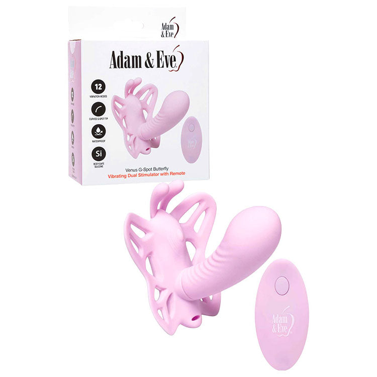 Adam & Eve VENUS G-SPOT BUTTERFLY - Pink USB Rechargeable Wearable Butterfly Vibrator with Remote - Hush Store Sydney 