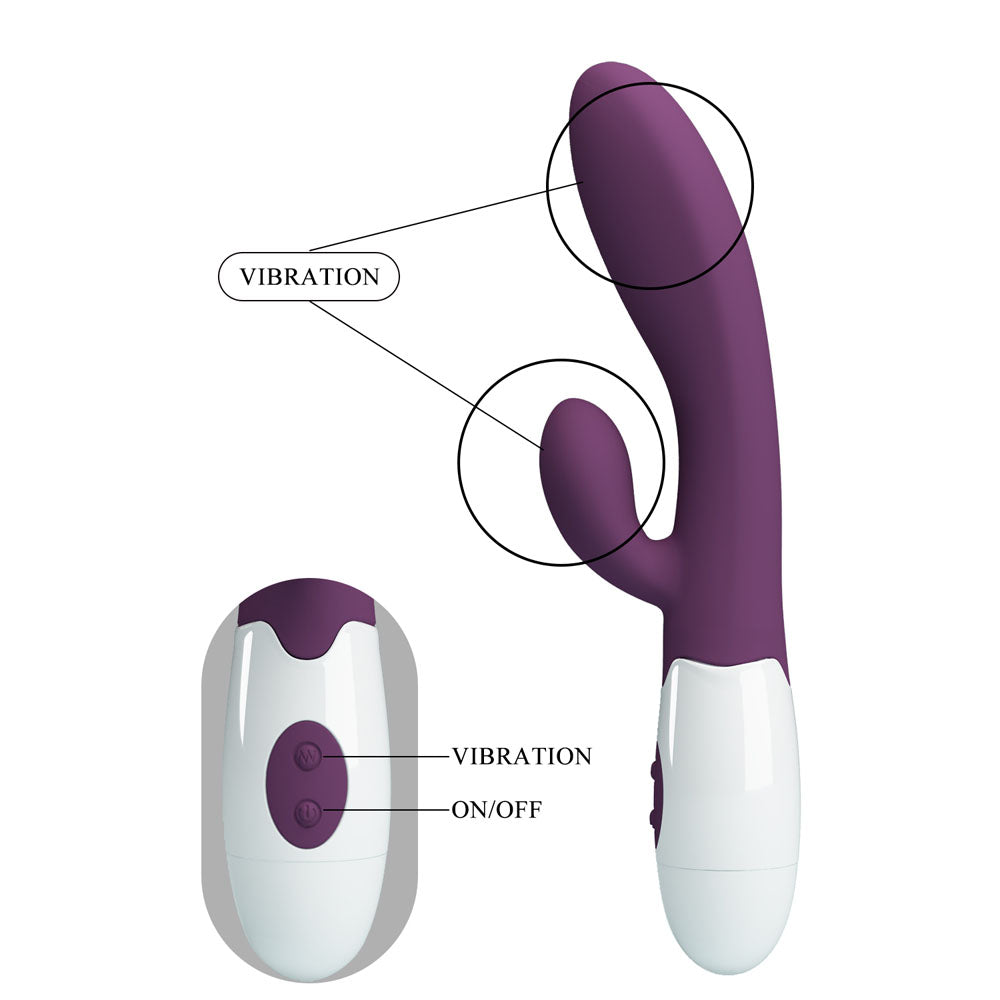 Party Up BEN Classic Vibe - Purple - Purple 20 cm Rabbit Vibrator - Hush Store Sydney 