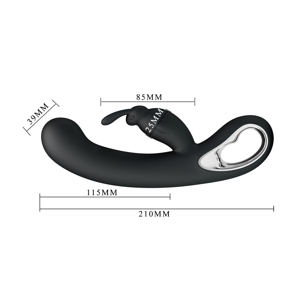 Party Up COLIN Rabbit Vibe - Black - Black 21 cm USB Rechargeable Rabbit Vibrator