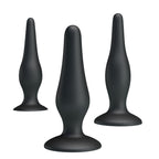 Party Up JERRY Butt Plug Set - Black Butt Plugs - Set of 3 Sizes