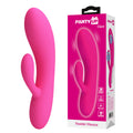 Party Up CLARE Flexible Vibe - Pink - Pink 16.9 cm USB Rechargeable Rabbit Vibrator - Hush Store Sydney 