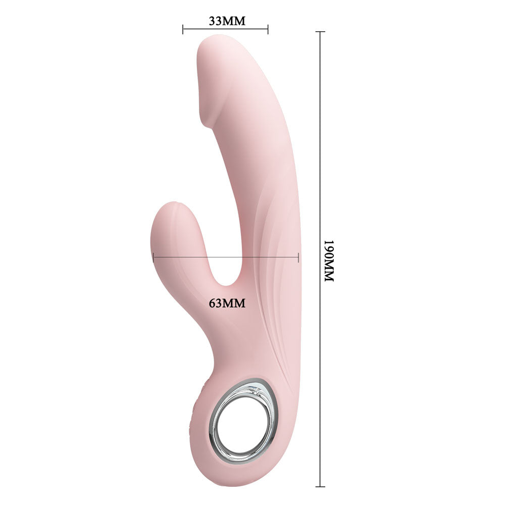 Party Up DAVE Rabbit Vibe - Pink - Pink 19 cm USB Rechargeable Rabbit Vibrator