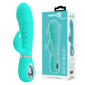 Party Up EDWARD Rabbit Vibe - Teal - Teal 20 cm USB Rechargeable Rabbit Vibrator - Hush Store Sydney 