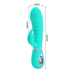 Party Up EDWARD Rabbit Vibe - Teal - Teal 20 cm USB Rechargeable Rabbit Vibrator