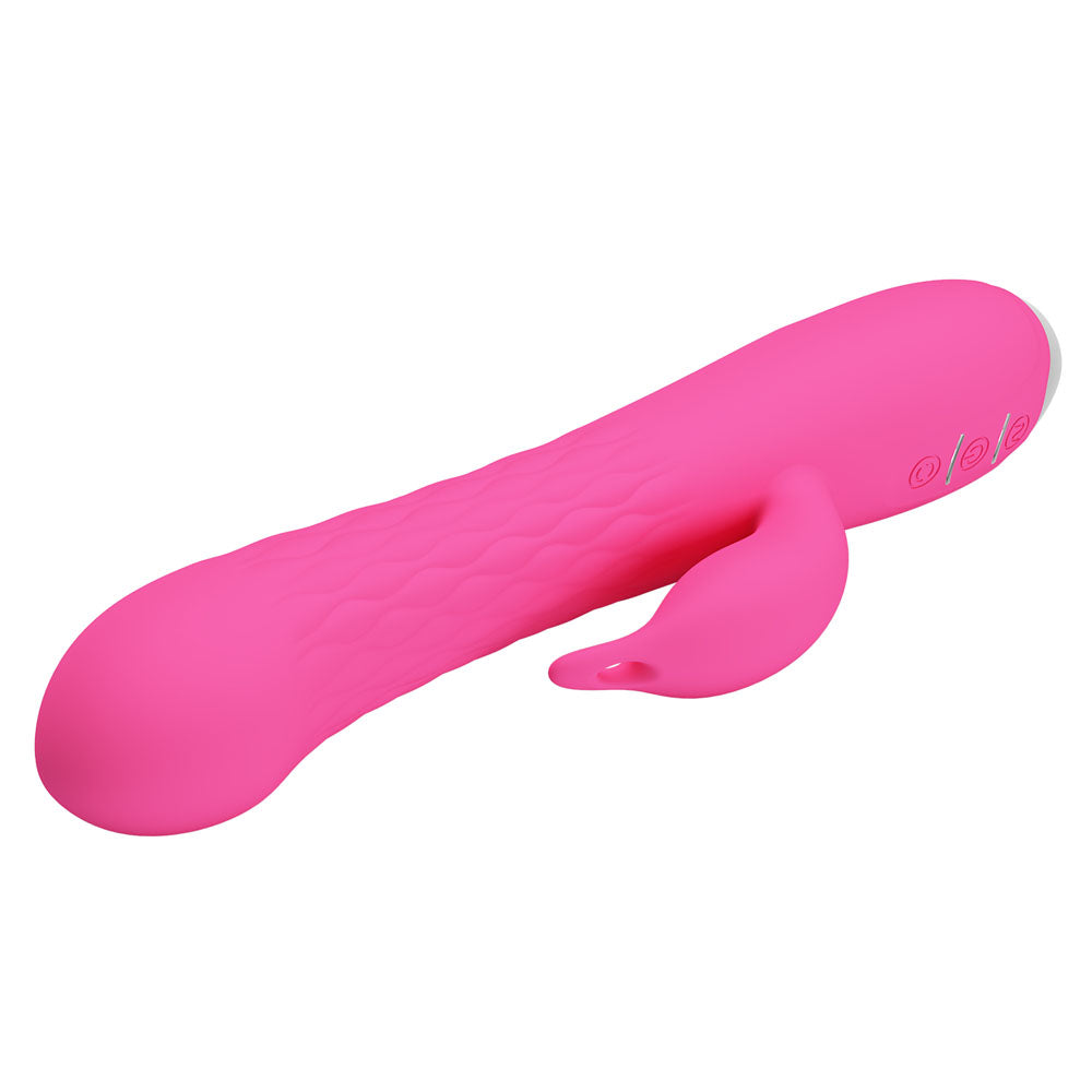 Party Up ERIC Rotating Beads Vibrator - Pink - Pink 20.5 cm USB Rechargeable Rabbit Vibrator with Rotating Bead Shaft