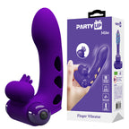 Party Up MIKE Finger Vibe - Purple - Purple Vibrating Finger Vibrator