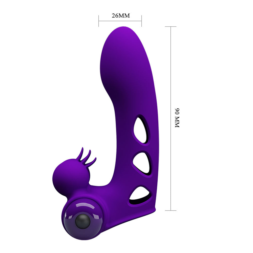 Party Up MIKE Finger Vibe - Purple - Purple Vibrating Finger Vibrator