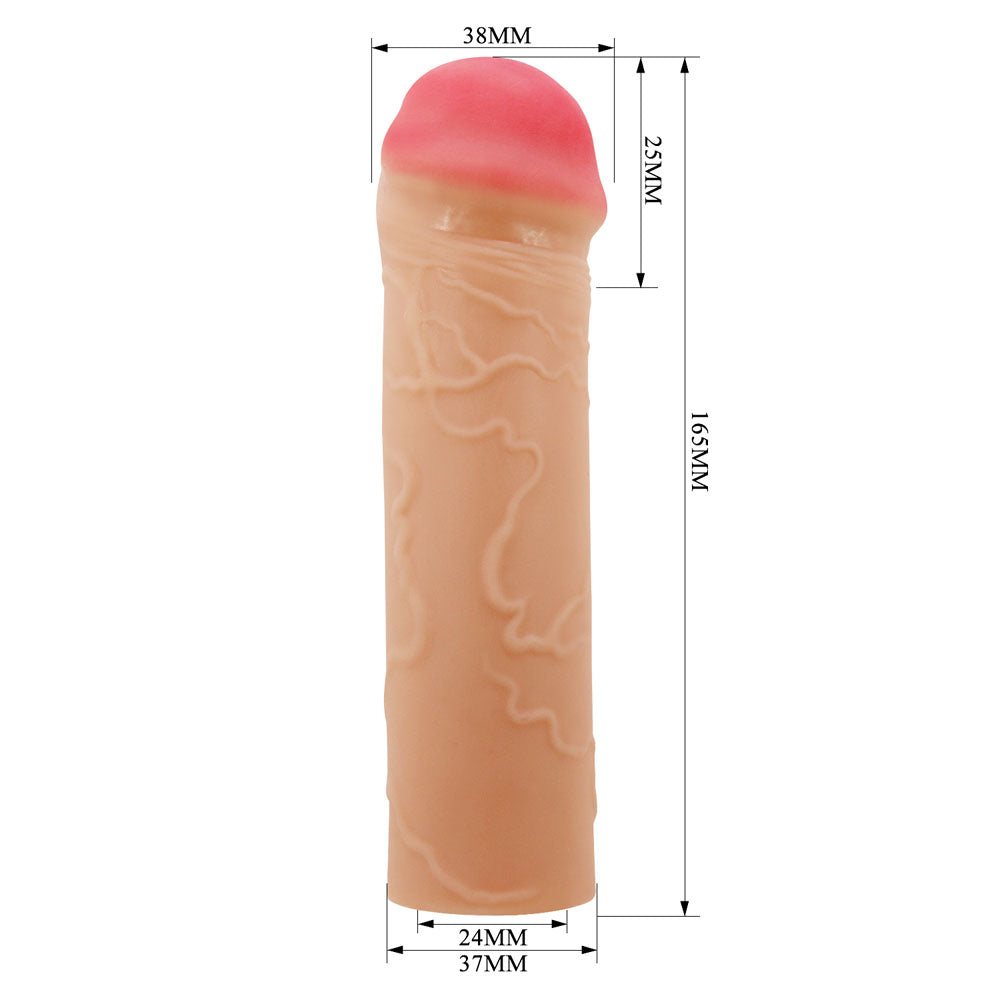 Party Up OSCAR 1 Inch Extender Sleeve - Flesh 1 Inch Penis Extender Sleeve - Hush Store Sydney 