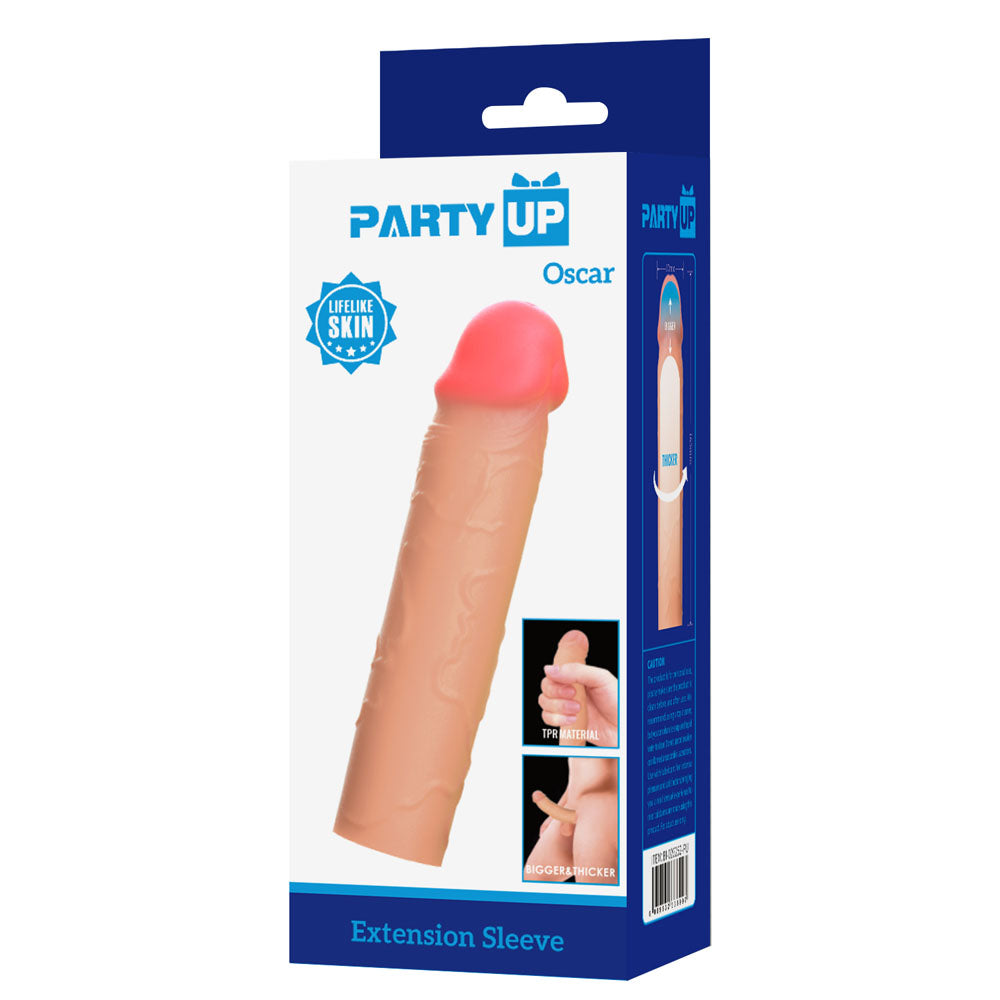 Party Up OSCAR 1 Inch Extender Sleeve - Flesh 1 Inch Penis Extender Sleeve - Hush Store Sydney 
