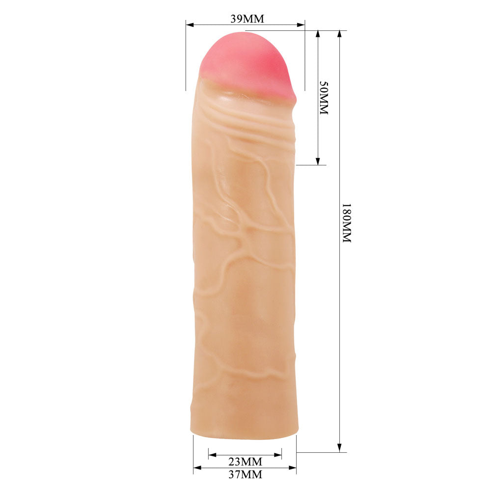 Party Up PARKER 2 Inch Extender Sleeve - Flesh 2 Inch Penis Extender Sleeve - Hush Store Sydney 
