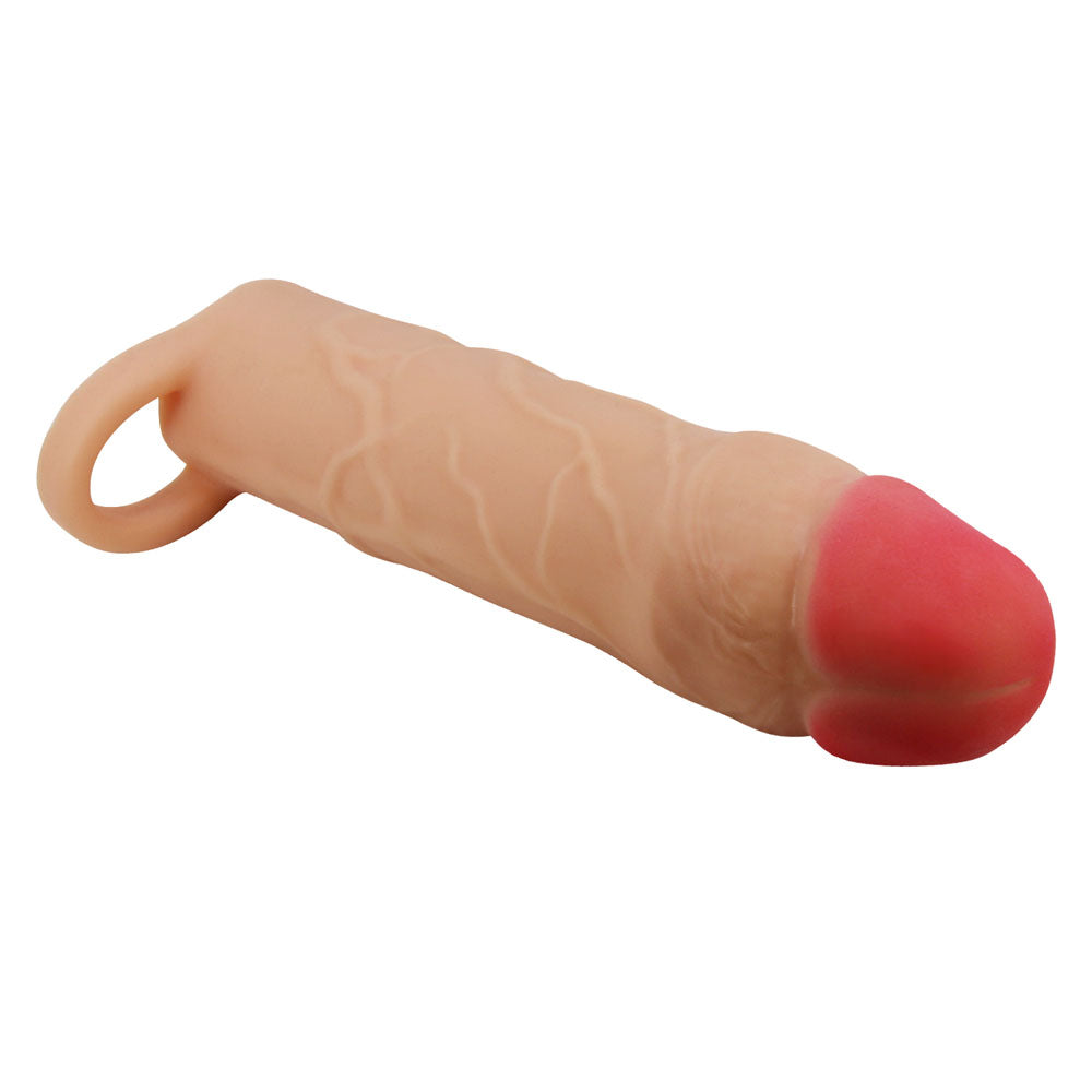 Party Up PATRICK 2 Inch Extender Sleeve - Flesh 2 Inch Penis Extender Sleeve with Ball Strap - Hush Store Sydney 