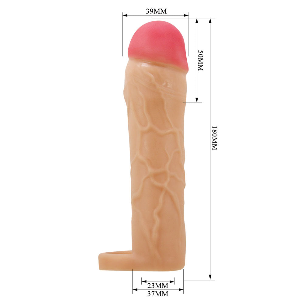 Party Up PATRICK 2 Inch Extender Sleeve - Flesh 2 Inch Penis Extender Sleeve with Ball Strap - Hush Store Sydney 