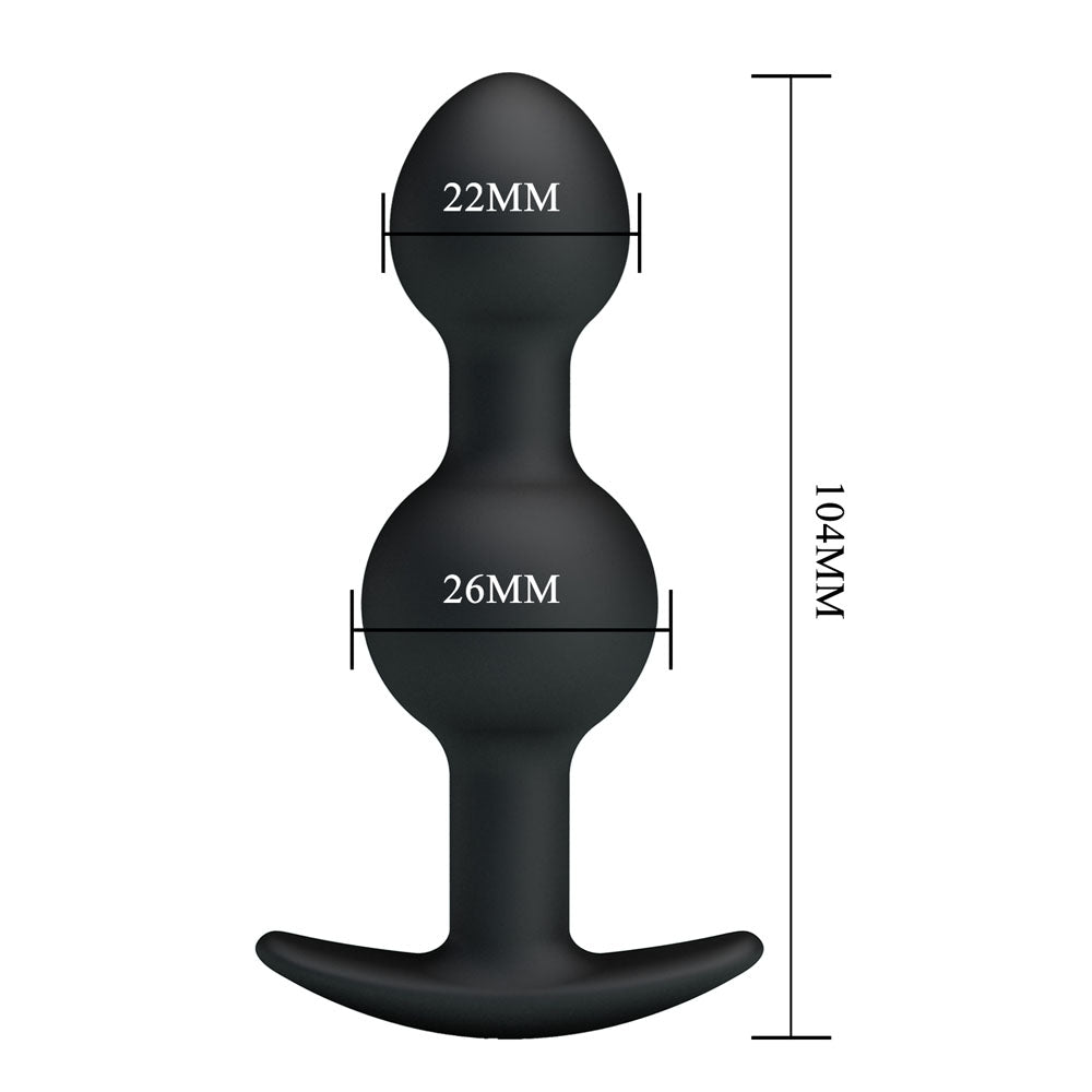 Party Up JAMES Anal Bead Plug - Black 10.4 cm Beaded Butt Plug