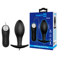 Party Up JASON Vibrating Anal Plug - Black 8.5 cm Vibrating Butt Plug with Remote - Hush Store Sydney 