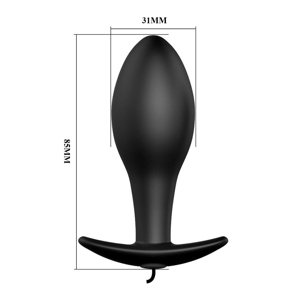 Party Up JASON Vibrating Anal Plug - Black 8.5 cm Vibrating Butt Plug with Remote