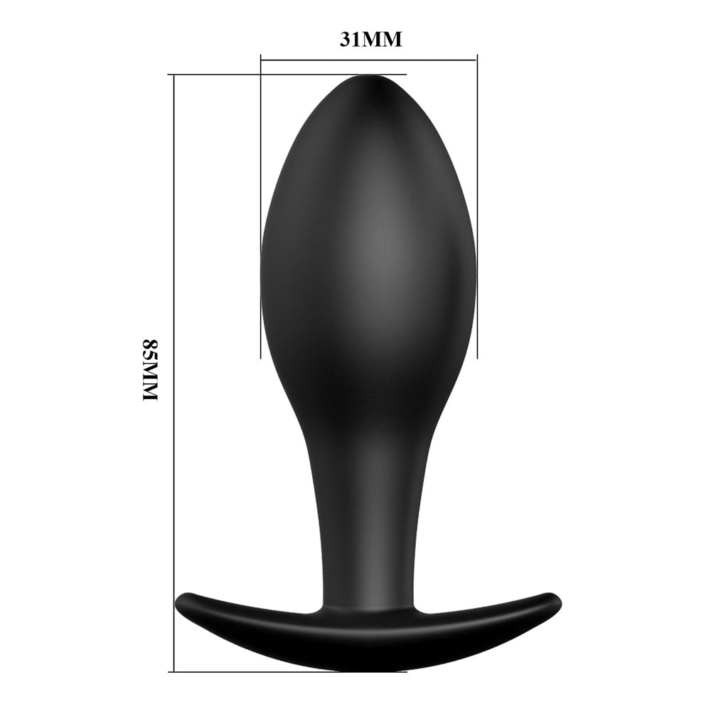 Party Up JEFF Silicone Plug - Black 8.5 cm Butt Plug