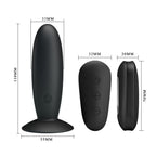 MR PLAY Remote Control Vibrating Anal Plug - Black USB Rechargeable Vibrating Butt Plug with Wireless Remote