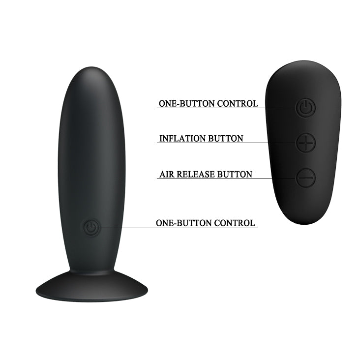 MR PLAY Remote Control Vibrating Anal Plug - Black USB Rechargeable Vibrating Butt Plug with Wireless Remote