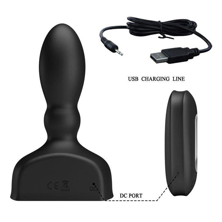 MR PLAY Inflatable Anal Plug - Black USB Rechargeable Inflatable Anal Plug with Wireless Remote