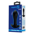 Party Up KEITH Vibrating Plug - Black 10.5 cm USB Rechargeable Vibrating Butt Plug