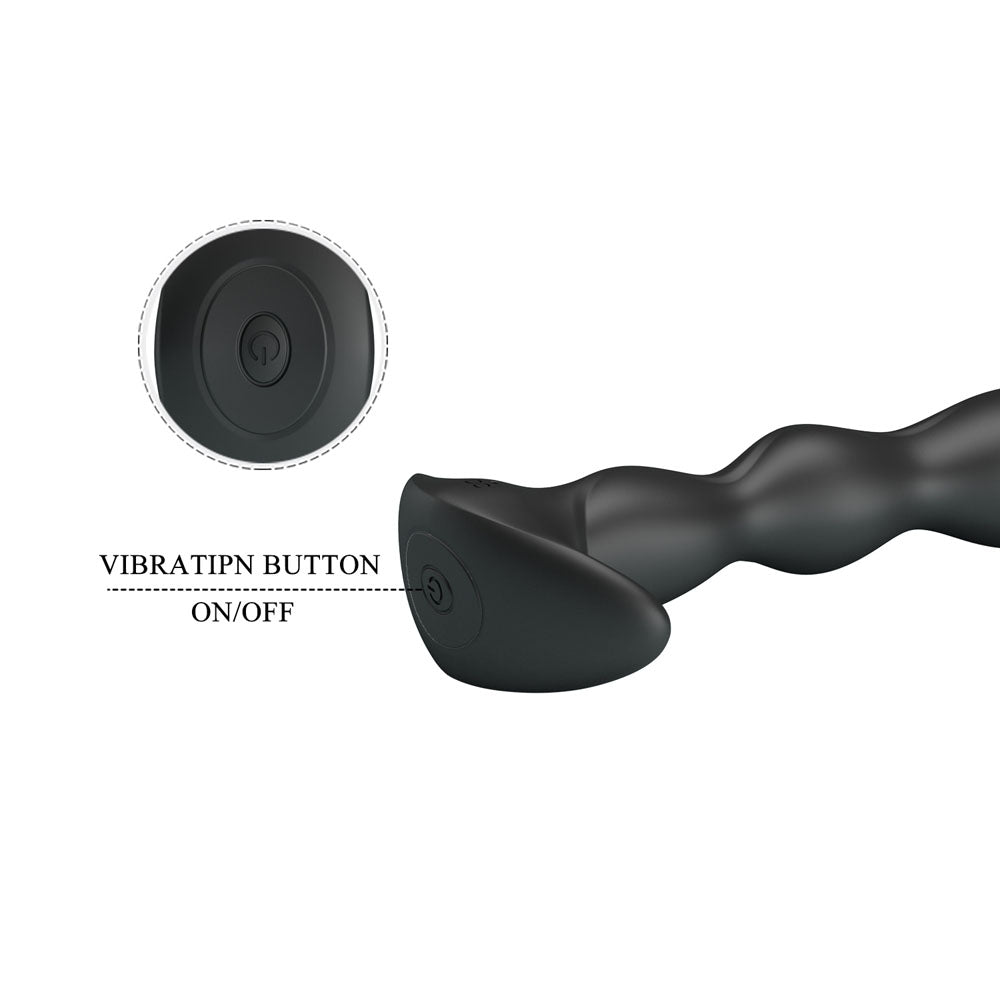 Party Up JIM Vibrating Plug - Black 14.5 cm USB Rechargeable Vibrating Butt Plug