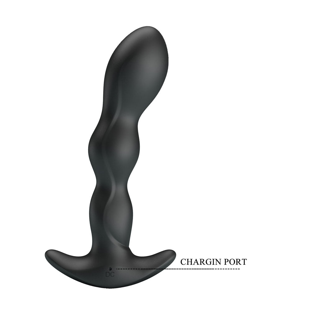 Party Up JIM Vibrating Plug - Black 14.5 cm USB Rechargeable Vibrating Butt Plug