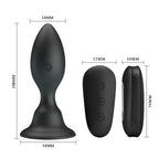 MR PLAY Vibrating Anal Plug - Black 10.8 cm USB Rechargeable Vibrating Butt Plug with Remote