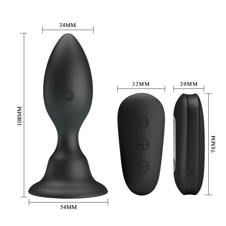 MR PLAY Vibrating Anal Plug - Black 10.8 cm USB Rechargeable Vibrating Butt Plug with Remote