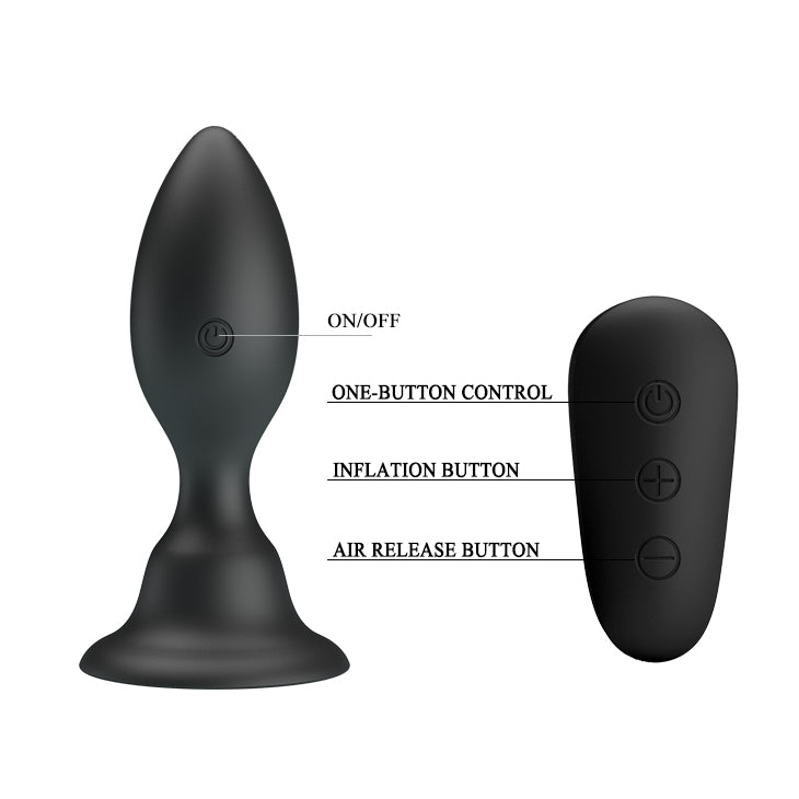 MR PLAY Vibrating Anal Plug - Black 10.8 cm USB Rechargeable Vibrating Butt Plug with Remote
