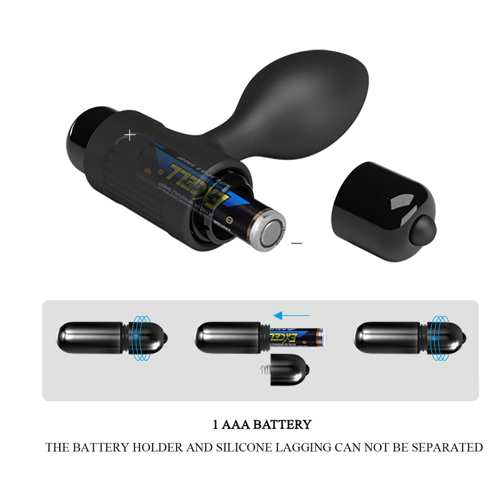 Party Up KEN Vibrating Butt Plug - Black 8.6 cm Vibrating Butt Plug - Hush Store Sydney 