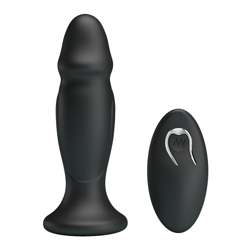 MR PLAY Powerful Vibrating Anal Plug - Black 12.4 cm USB Rechargeable Vibrating Anal Plug with Remote