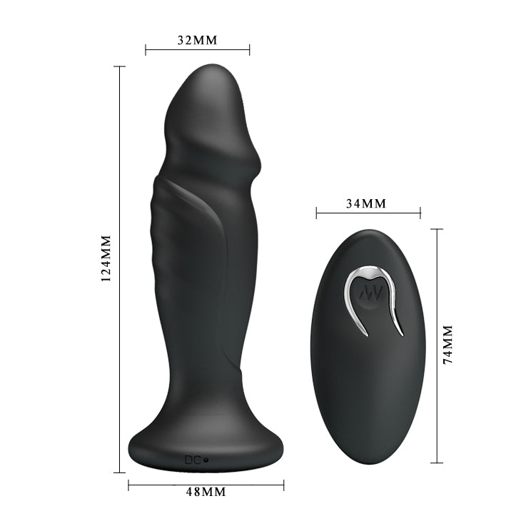MR PLAY Powerful Vibrating Anal Plug - Black 12.4 cm USB Rechargeable Vibrating Anal Plug with Remote