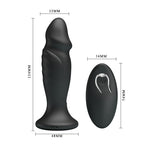 MR PLAY Powerful Vibrating Anal Plug - Black 12.4 cm USB Rechargeable Vibrating Anal Plug with Remote