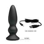 MR PLAY Powerful Vibrating Anal Plug - Black 12.5 cm USB Rechargeable Vibrating Anal Plug with Remote
