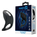 Party Up KING Rechargeable Cock Ring - Black USB Rechargeable Cock Ring - Hush Store Sydney 