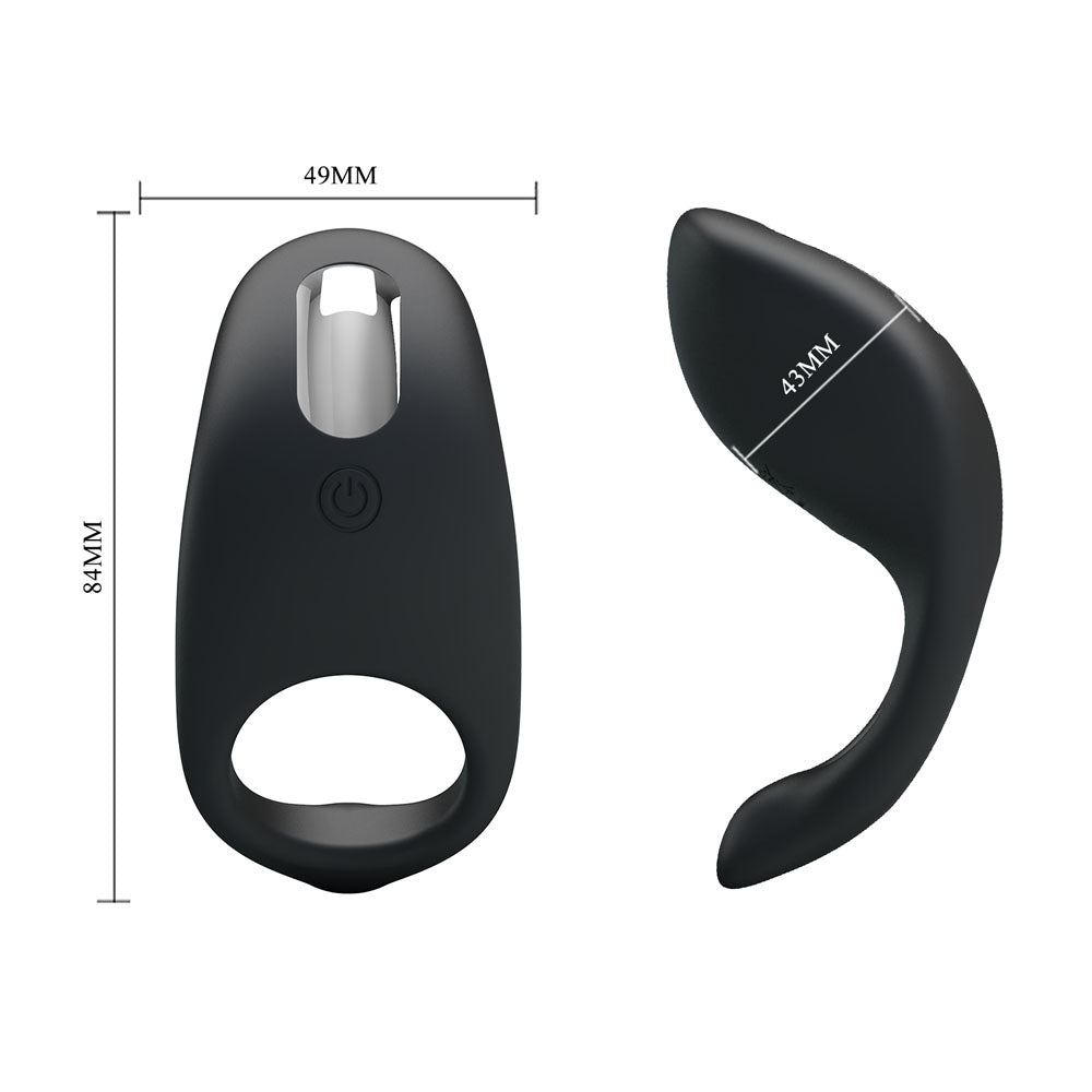 Party Up KING Rechargeable Cock Ring - Black USB Rechargeable Cock Ring - Hush Store Sydney 