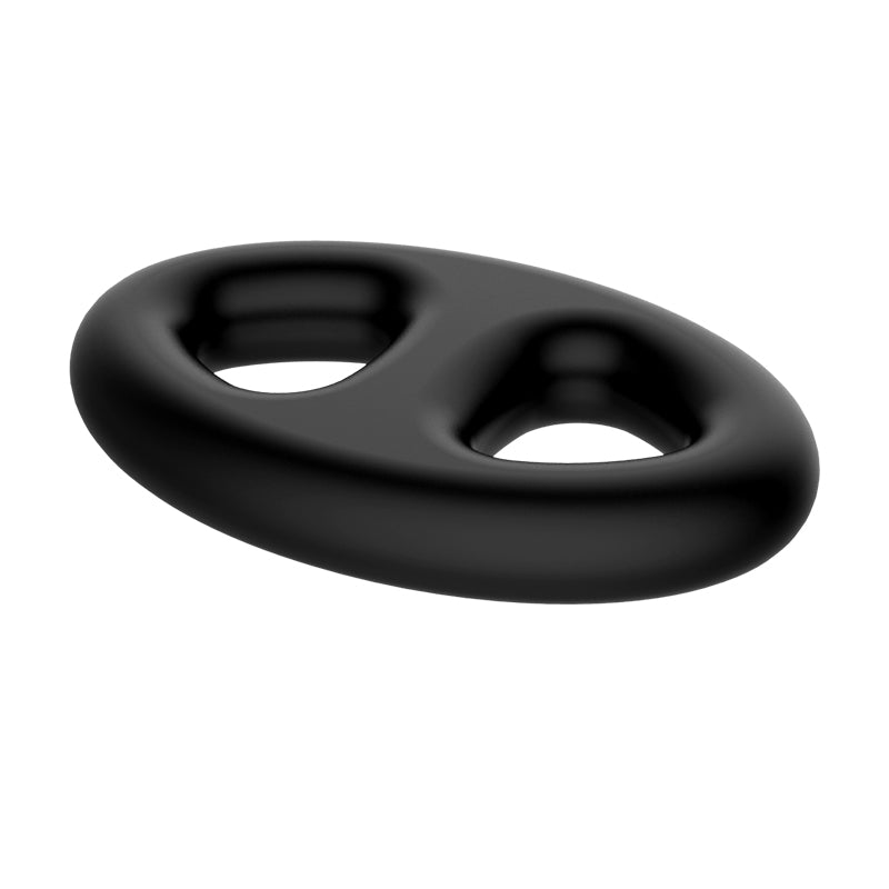 CRAZY BULL Oval Cock & Ball Ring - Black Cock & Ball Ring
