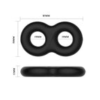CRAZY BULL Double Donut Cock & Ball Ring - Black Cock & Ball Ring
