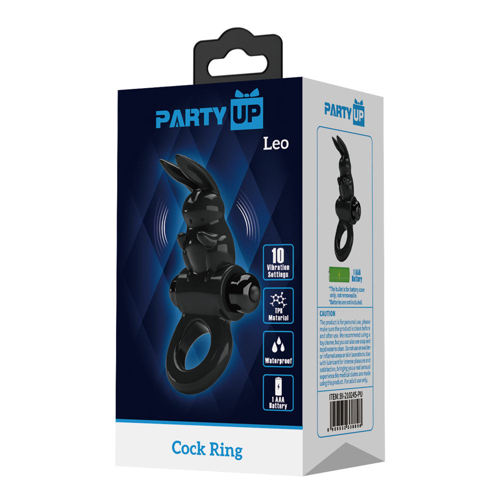 Party Up LARRY Vibrating Cock Ring - Black Vibrating Cock Ring - Hush Store Sydney 
