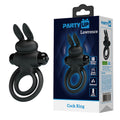 Party Up LAWRENCE Vibrating Cock Ring - Black Vibrating Cock & Balls Ring - Hush Store Sydney 