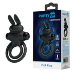 Party Up LAWRENCE Vibrating Cock Ring - Black Vibrating Cock & Balls Ring - Hush Store Sydney 