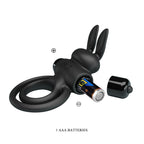 Party Up LAWRENCE Vibrating Cock Ring - Black Vibrating Cock & Balls Ring - Hush Store Sydney 