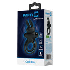 Party Up LAWRENCE Vibrating Cock Ring - Black Vibrating Cock & Balls Ring - Hush Store Sydney 