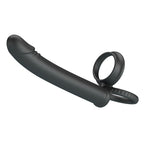 Party Up MARTIN Double Penetrator - Black Cock & Ball Rings with Double Penetrator