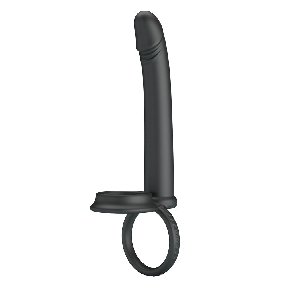 Party Up MARTIN Double Penetrator - Black Cock & Ball Rings with Double Penetrator
